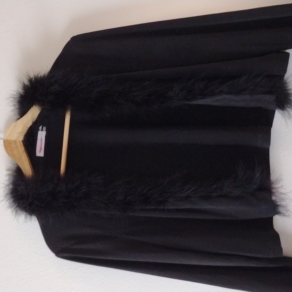 🖤🪶 VINTAGE Calvin Klein Feather Trim Cardigan in Black - Picture 2 of 3